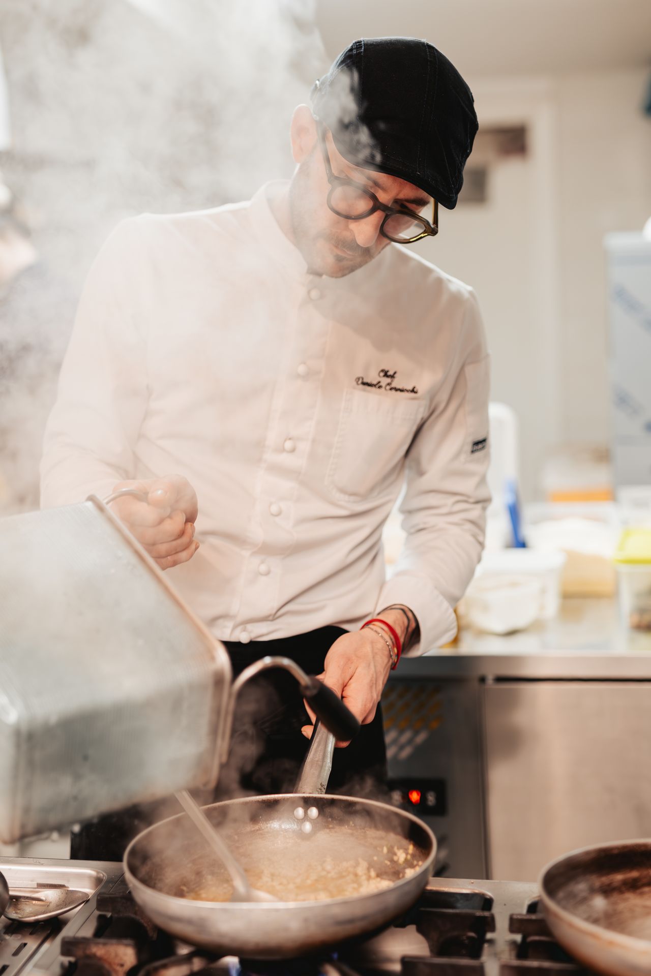 Daniele Cernicchi at the stove