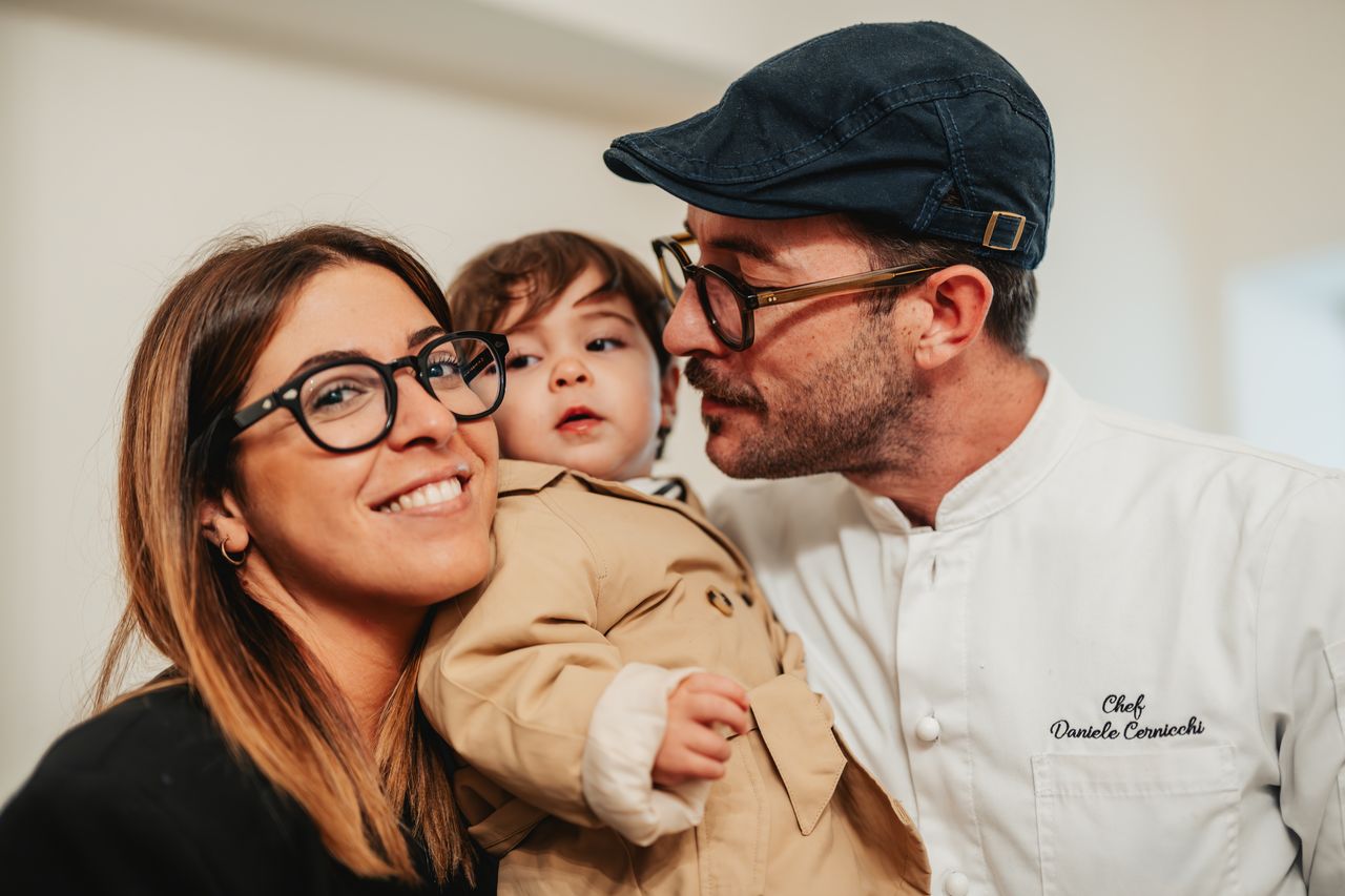Daniele Cernicchi con la sua famiglia